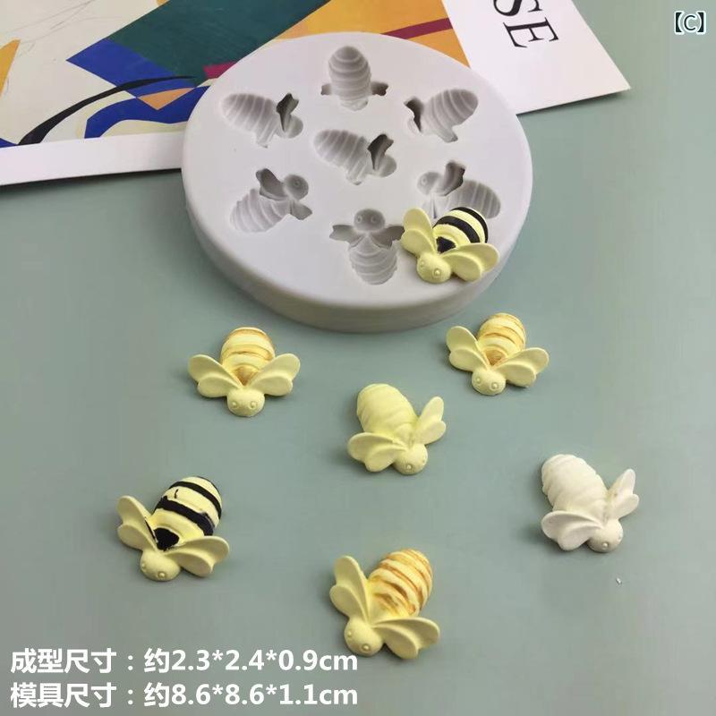 シリコン 蜜蜂 型 蜂の巣 型 不規則 形状 蜂柄 複数サイズ セット 耐熱 柔軟 灰色 卵ケーキ クッキー チョコレート デザート 手作り 料理 グッズ 3