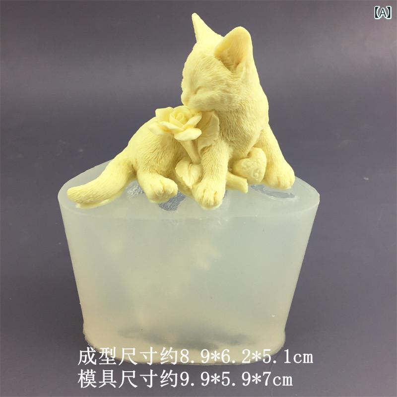 シリコン 猫型 烘焙 模具 かわいい 猫 寝そべり猫 立猫 バラ花猫 香薫 キャンドル 石膏 樹脂 チョコレート 手作り スイーツ デコレーション 柔軟 耐久 シリコン素材 不規則形状 家庭用 クッキー 成型 道具 キッチン雑貨
