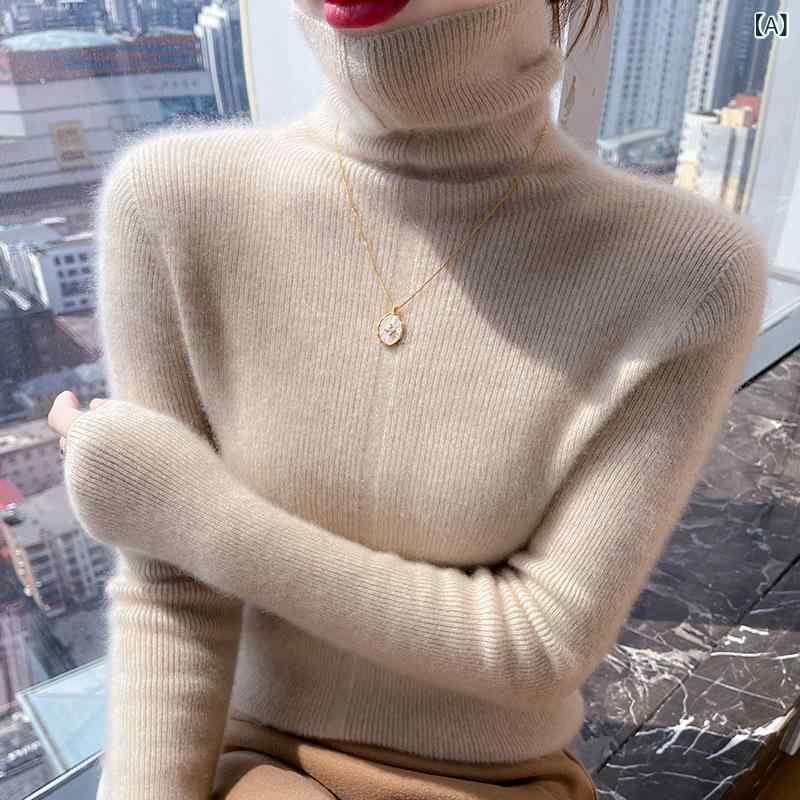 樂天商城 - ニット トップス 女性用 修身 秋冬 プルオーバー 毛糸 長袖 超厚手 堆ねぎ 羊毛 気質 通勤 都市スタイル 切り替え 米白 深カーキ 高雅ピンク グレー ブラック 松緑 クリーム 白 チェリー レッド 吸湿速乾 伸縮性 軽量 再生繊維