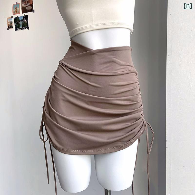 レディース ヨガ スカートパンツ 夏 接触冷感 包み込み 防走光 ヒップハング スリ...