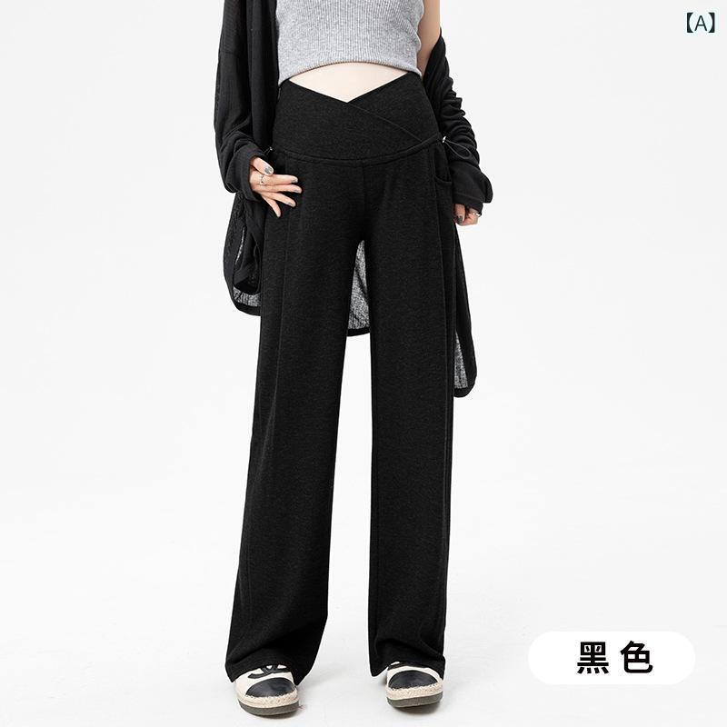 マタニティパンツ レディース 秋冬 妊娠後期 ワイドパンツ 長ズボン トワル腹 高弾...