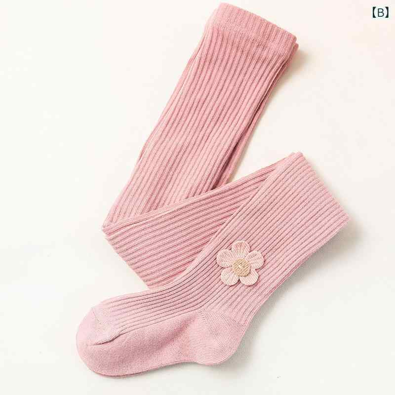 女児 レギンス 女の子 春秋 綿 薄手 無骨 伸縮性 吸湿速乾 純色 大花柄 縦ストライプ グレー ピンク ホワイト 燕麦 ブラック 連パン タイツ スポーツ 普段使い 軽量 柔らか素材 2