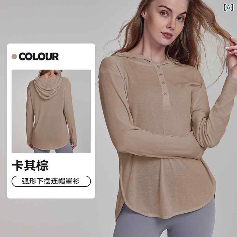 ・カテゴリ: ヨガTシャツ・スタイル: ゆったり・袖丈: 長袖・対象: 女性・用途: フィットネス・柄: 無地・主な素材: ポリエステル85%、コットン15%・カラー展開: カーキ、ライラックパープル、ホワイト、ブラック・サイズ展開: S、M、L、XL