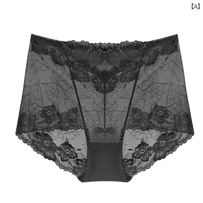 パンティ 女性用 高腰 大きいサイズ 無痕 透気 レース 切り替え 花柄 ブラック ホワイト レッド 紫 ベージュ ネイビー グレー ワインレッド ライトグレー ベージュ系 グリーン ピンク系 軽薄 コットン 股布 吸湿速乾 伸縮性 通年用