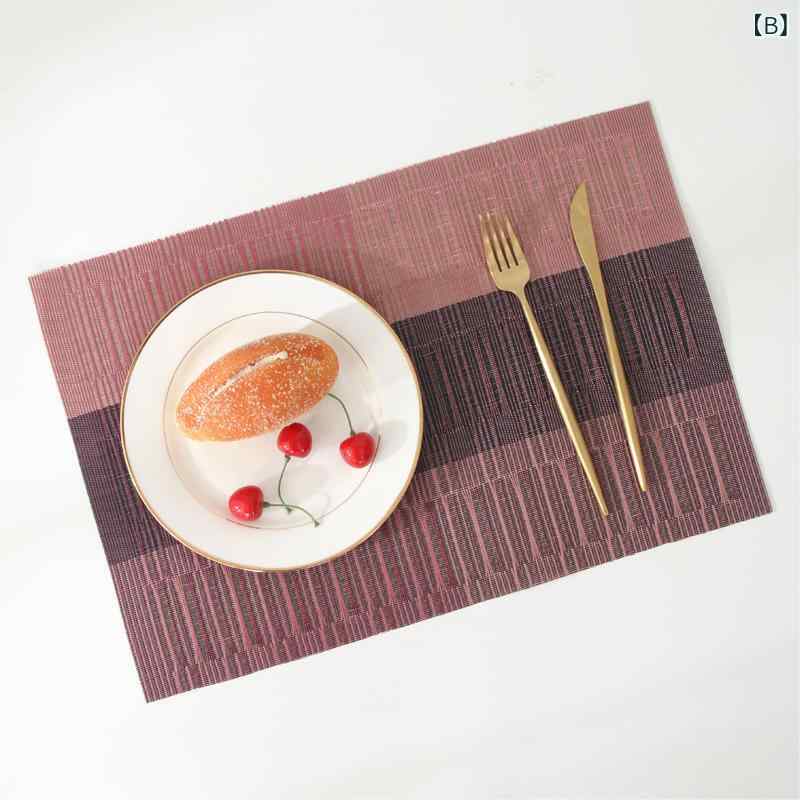 テーブルマット 食器置き 竹節 グラデーション ツートンカラー PVC 隔熱 防滑 方形...