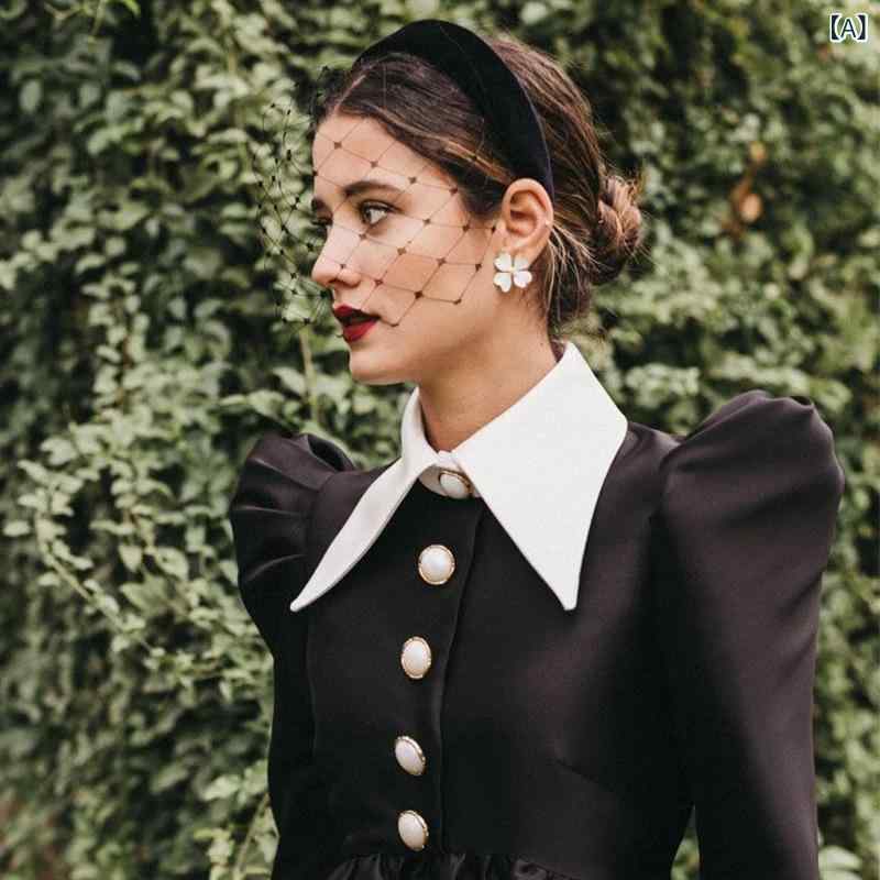 ・カテゴリ: ヘッドアクセサリー・スタイル: ベーシック・対象: 女性・形状: 灯罩型・カラー展開: ブラック、ホワイト