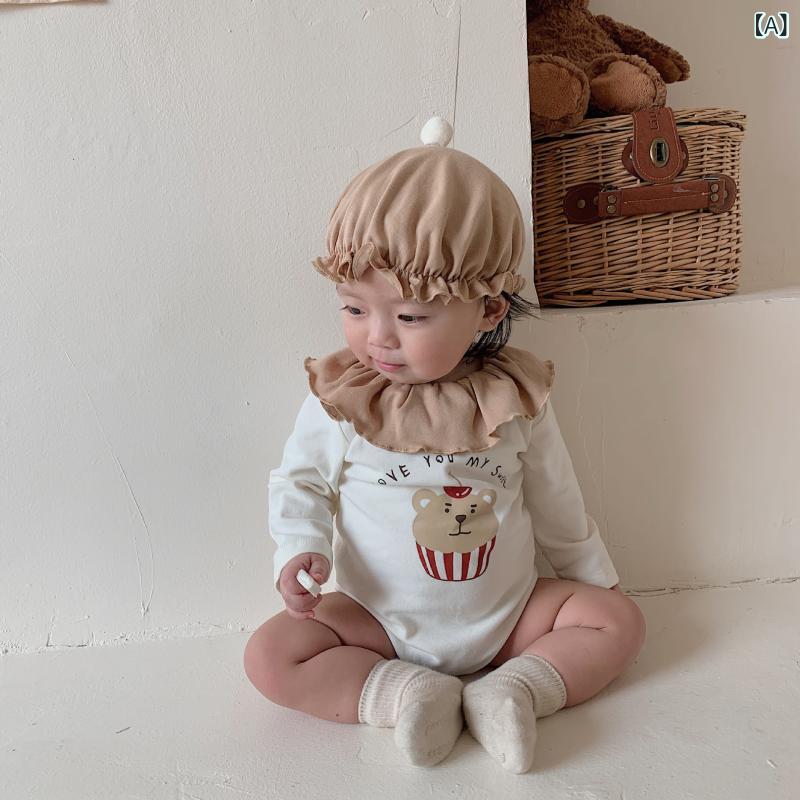 ベビー 連体服 男女兼用 長袖 着脱可能フード付き 精梳棉 爬行服 セット かわいいプリント 春秋 春季 秋季 通年 新生児用 66cm 73cm 80cm 90cm 柔らか素材 伸縮性 肌触り抜群 部屋着 普段使い