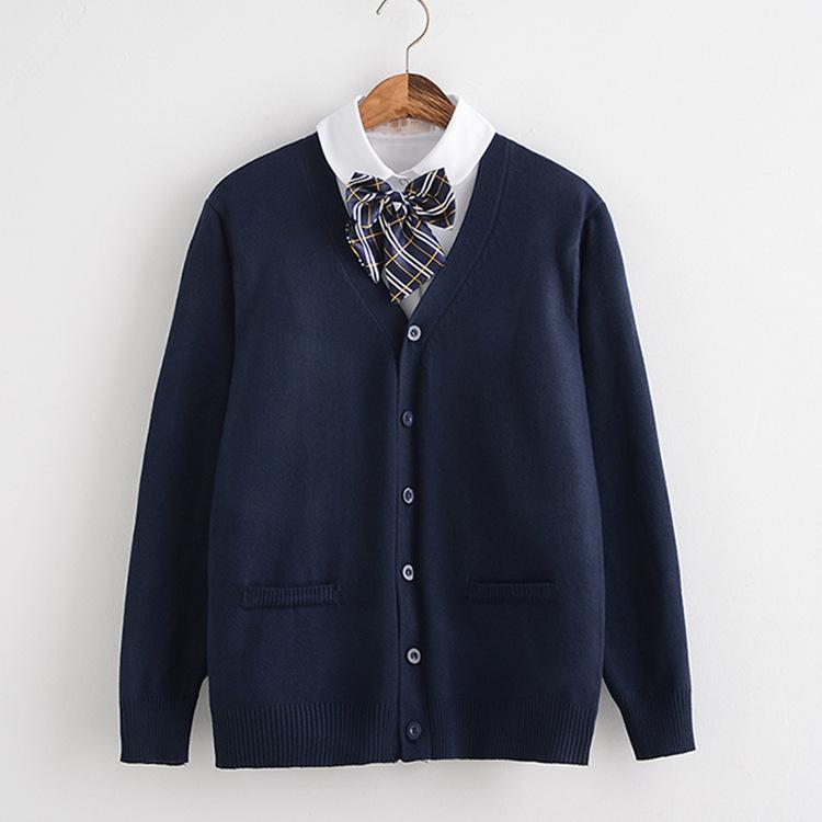 カーディガン レディース 制服 ニット セーター 長袖 Vネック 春秋 スクールセーター 通学 JK制服 カジュアル かわいい 学生服 水手服