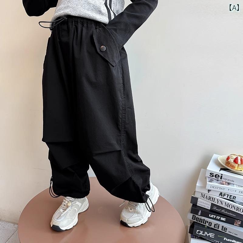 女児 キッズ ガーデニングパンツ 春秋 秋冬 長ズボン 作業着 ワイドパンツ 柔らか素材 中腰 ゴムウエスト 休闲 運動 田園 かわいい プリンセス トレンド 黒 ピンク 伸縮性 普段使い 通園 通学 100-140cm