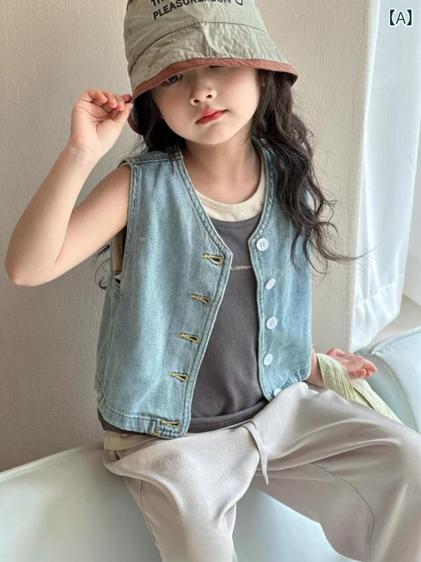 ・カテゴリ: キッズベスト・対象: 女の子・スタイル: 韓国・: 開襟・柄: 無地・厚み: 普通・留め具: シングルボタン・カラー: ライトブルー・サイズ展開: 110cm,120cm,130cm,140cm,150cm,160cm・対象年齢: 8歳以上