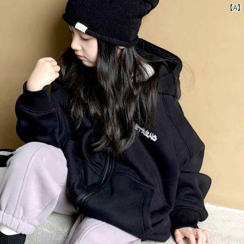 ・カテゴリ: 子供ジャケット・性別: 女の子・スタイル: 韓国・パターン: アルファベット・厚み: 普通・領型: フード・袖丈: 長袖・閉じ方: ジップアップ・丈: 中長・主素材: ポリエステル・カラー展開: ブラック・サイズ展開: 100、110、120、130、140・適合年齢: 3〜8歳