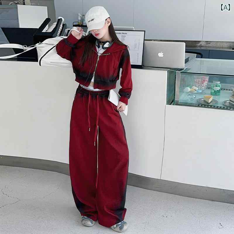 樂天商城 - 子供 ダンス衣装 女児 ジャズダンス 街舞 練習着 セット メンズ レディース 綿 柔軟素材 切り替えデザイン アンゴラレッド グレー 秋冬 子供用 演出服 潮 かっこいい ストリートスタイル 通学 レッスン 吸湿速乾 伸縮性 軽量 トップス ボトムス