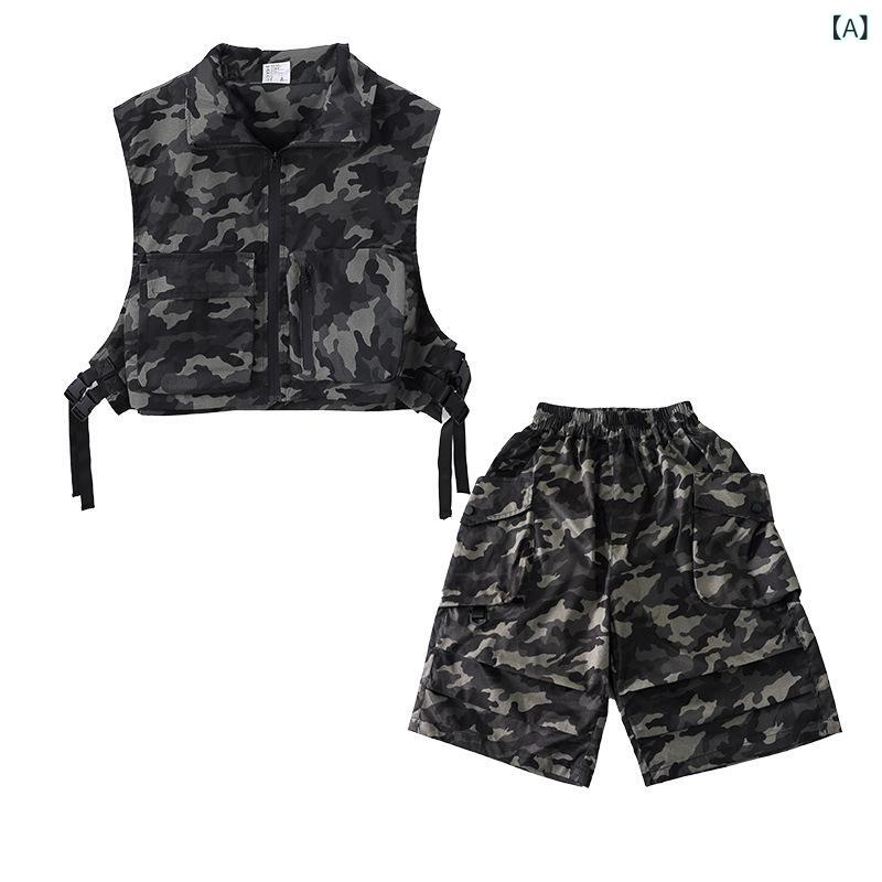 ・カテゴリ: 子供ダンス服・スタイル: ヒップホップ・性別: 男女共通・ダンススタイル: ストリートダンス・要素: セット・素材加工: 柔軟処理・主な素材: ポリエステル95%・カラー展開: 迷彩、ホワイト、ブラック・身長: 110cm、120cm、130cm、140cm、150cm、160cm、170cm、180cm・年齢: 8歳以上