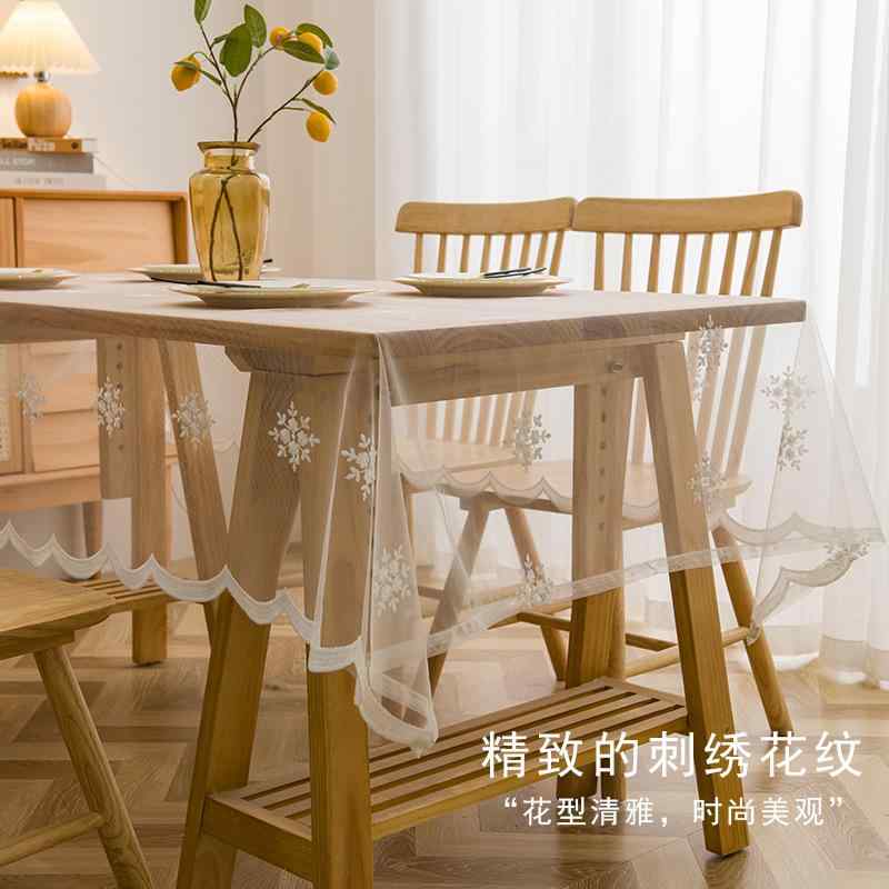 長方形 レース テーブルクロス 雪花柄 法式 透かし模様 アメリカン カントリー 北欧 撮影背景 テーブルカバー ポリエステル モダン シンプル かわいい ダイニングテーブル用