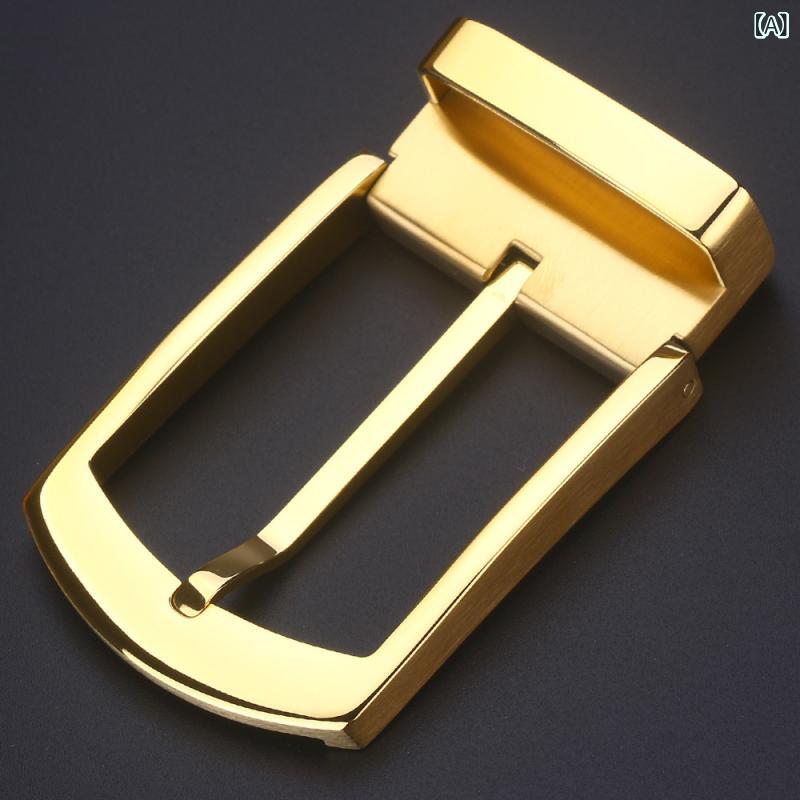 ベルトバックル メンズ 3.3cm ピン式バックル ステンレス 金具 錆びにくい 色褪せ...