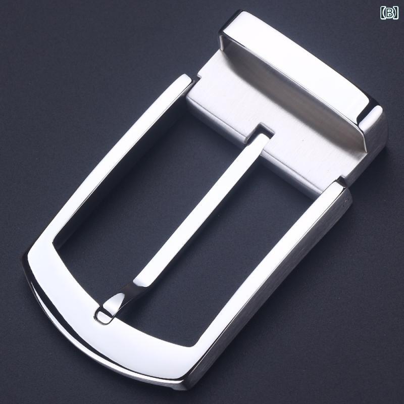ベルトバックル メンズ 3.3cm ピン式バックル ステンレス 金具 錆びにくい 色褪せ...