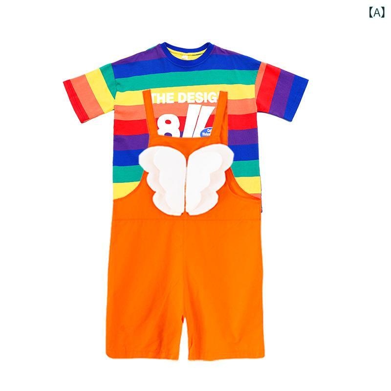 ・カテゴリ: 子供ダンス服・スタイル: スポーツ・性別: ユニセックス・ダンスタイプ: 練習・主な素材: 綿・適合年齢: 8歳以上・適合身長: 100cm,110cm,120cm,130cm,140cm,150cm,160cm,170cm,180cm・カラー展開: 虹色半袖+オレンジサロペット,虹色半袖+ローズレッドサロペット,虹色半袖+グリーンサロペット,虹色半袖+イエロ―サロペット,虹色半袖+ロイヤルブルーサロペット,虹色半袖+ホワイトサロペット,オレンジサロペット,ローズレッドサロペット,グリーンサロペット,イエロ―サロペット,ロイヤルブルーサロペット,ホワイトサロペット