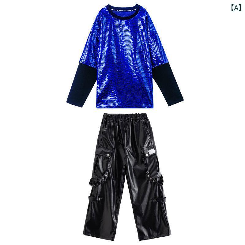 ・カテゴリ: キッズダンス衣装・スタイル: ヒップホップ・要素: スポーツ・対象: 男女共用・主な素材: PU65%・カラー展開: ブルー、ブラック・サイズ展開: 身長110cm、120cm、130cm、140cm、150cm、160cm、170cm、180cm