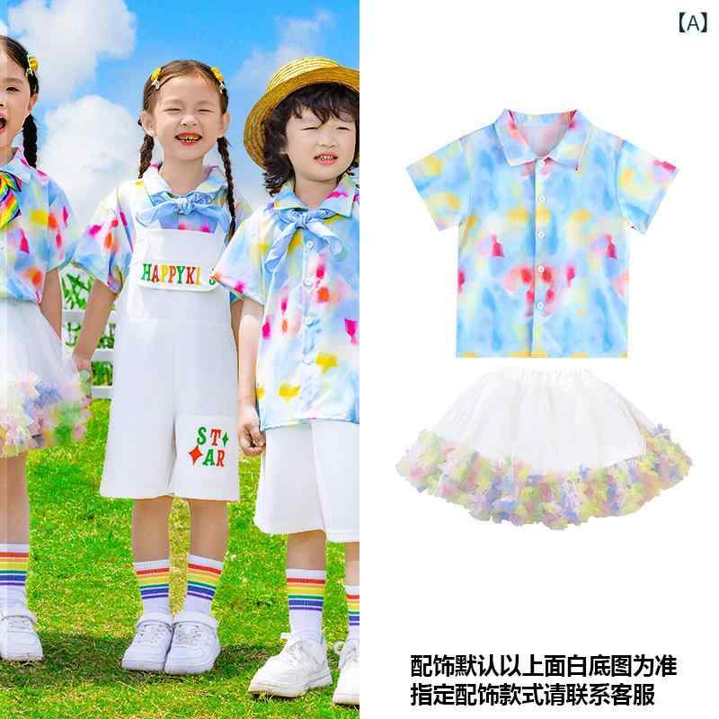 子供用 ダンス衣装 キッズ チアリーディング 演出服 短袖シャツ 綿素材 柔軟 夏用 ...
