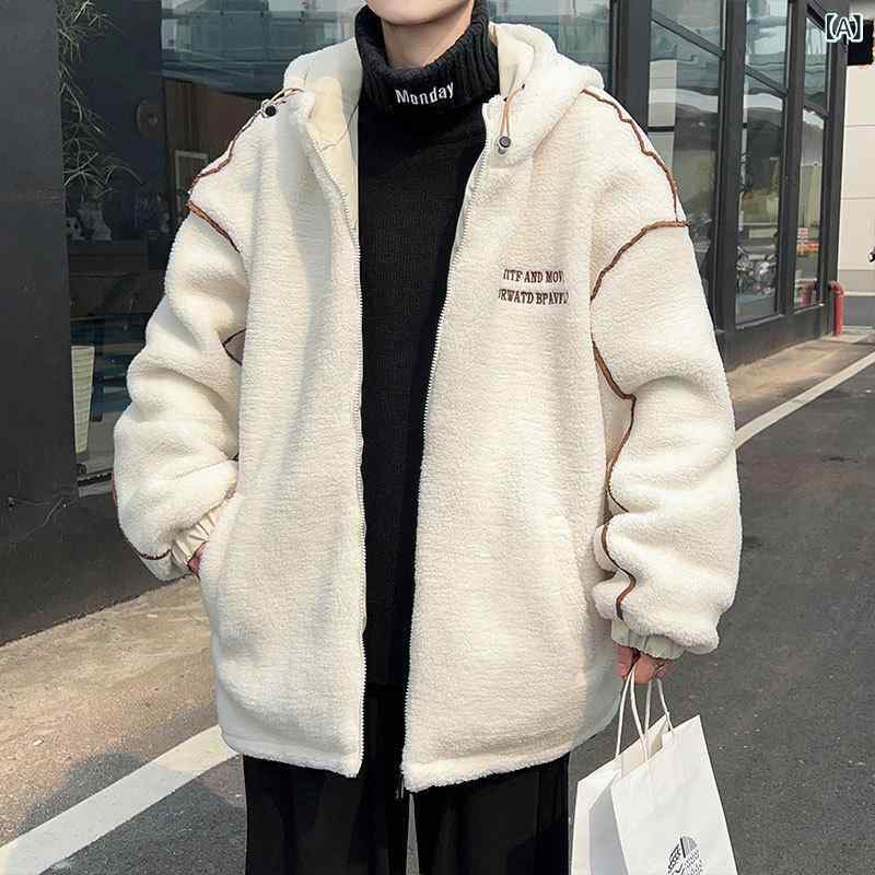 コート メンズ フード付き 秋冬 厚手 綿服 防水 防風 保暖 ポリエステル混紡 化繊混紡 立襟 ジップアップ ゆったり 長袖 丸底 多ポケット サイドポケット ノーアイロン 米白 黒 グレー 日常 スポーツ 学生 ストリート