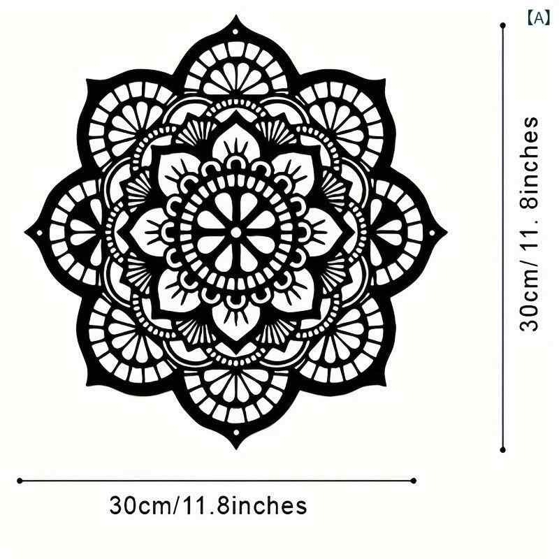 壁掛け 金属 曼陀羅花 彫刻 インテリア 壁飾り 鉄製 黒 モダン シンプル 民泊 壁面装飾 現代風 リビング 寝室 書斎 屋外 ダイニング 玄関 陽台 商用