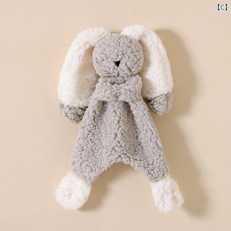 narukiのベビー 安睡ぬいぐるみ 親肌 柔らか 羊毛風 手袋人形 玩具 赤ちゃん 新生児 睡眠 かわいい 動物 鈴付き 白 ピンク グレー ベージュ ブルー ぬくぬく 安心 抱きしめ 0-3歳｜アングル3