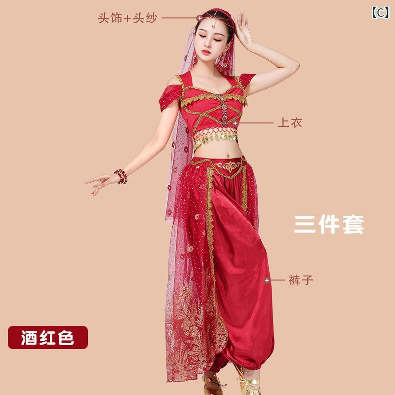 ダンス衣装 レディース セクシー インド舞踊 ベリーダンス 公演用 異国情緒 セット...