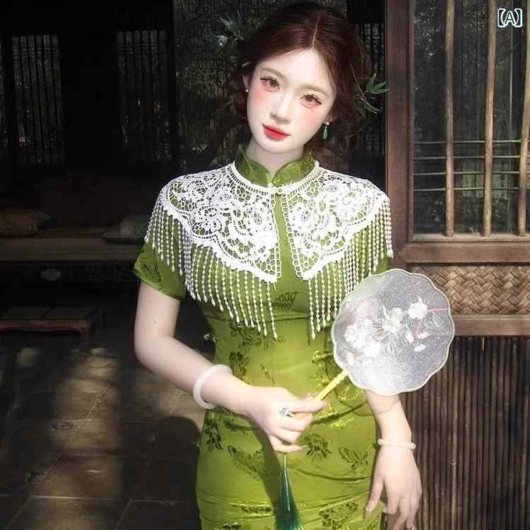 ・対象: 女性・素材: ポリエステル・スタイル: レトロ・長さ: 約40cm・幅: 約40cm・編み方: 経編み・柄: 無地・機能: 装飾・加工: ジャカード・流行要素: タッセル・種類: 三角ショール