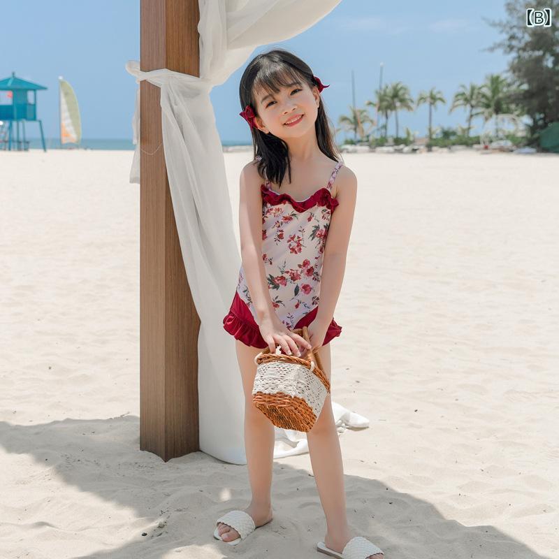 親子 女性 子供用 連体 ワンピース水着 母娘 ママ娘 ピースカラー 切り替え ナイロ...
