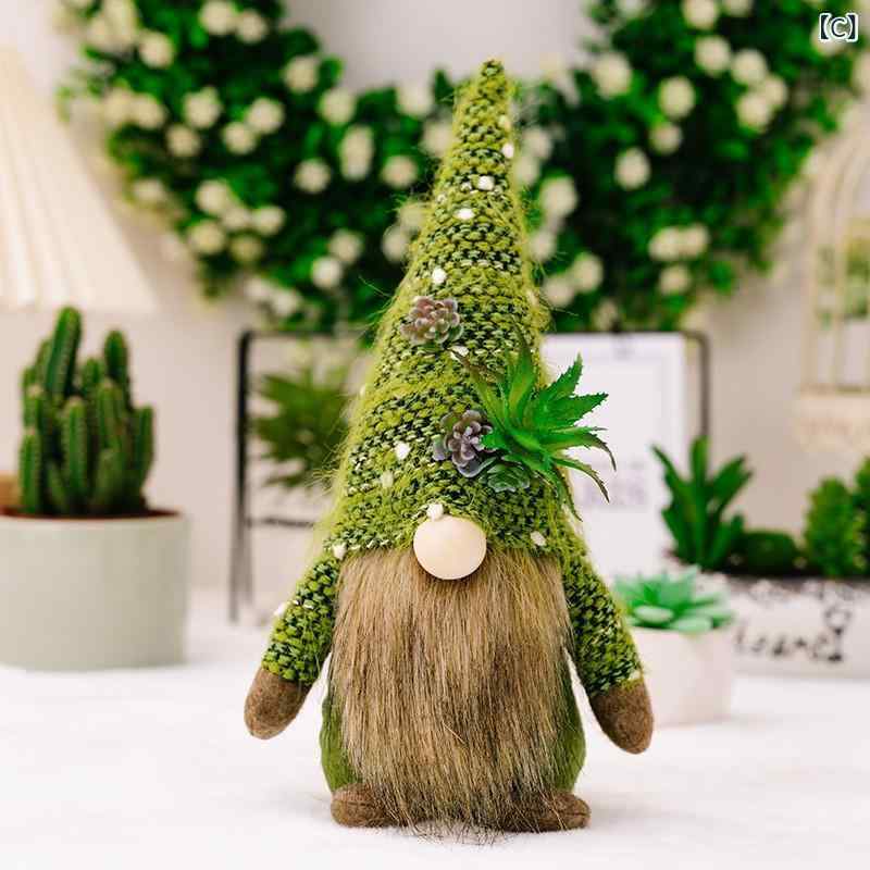narukiの置物 ぬいぐるみ 無表情人形 多肉植物 ルドルフ風 クリップ クリエイティブ グリーン ミニチュア かわいい インテリア デコレーション 布製 コンパクト 男女兼用 白 茶色 飾り物 フィギュア クリスマス｜アングル3