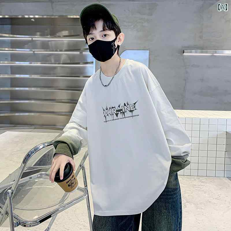 ・カテゴリ: ボーイズTシャツ・スタイル: カジュアル・主な素材: 綿65%・ネックライン: クルーネック・袖丈: 長袖・柄: レタープリント・要素: スポーツ、プリント、配色、トレンド・生地加工: 柔らか仕上げ・カラー展開: ホワイト、グレー・サイズ展開: 120cm、130cm、140cm、150cm、160cm、170cm