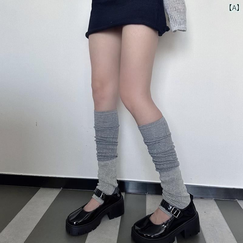 ・カテゴリ: ソックス・スタイル: 個性的・柄: 配色・性別: 女性・主な素材: 綿55%・筒丈: ハイソックス丈・加工: メッシュ編み・着用シーズン: 春、秋、冬・カラー展開: グレー、ベージュ、オフホワイト、ブラック・サイズ展開: フリーサイズ