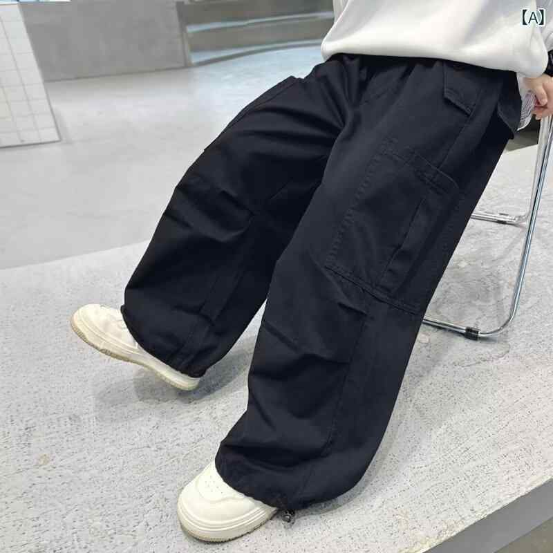 パンツ キッズ 男女兼用 作業パンツ カーゴパンツ ロングパンツ 長ズボン ゴムウエスト…