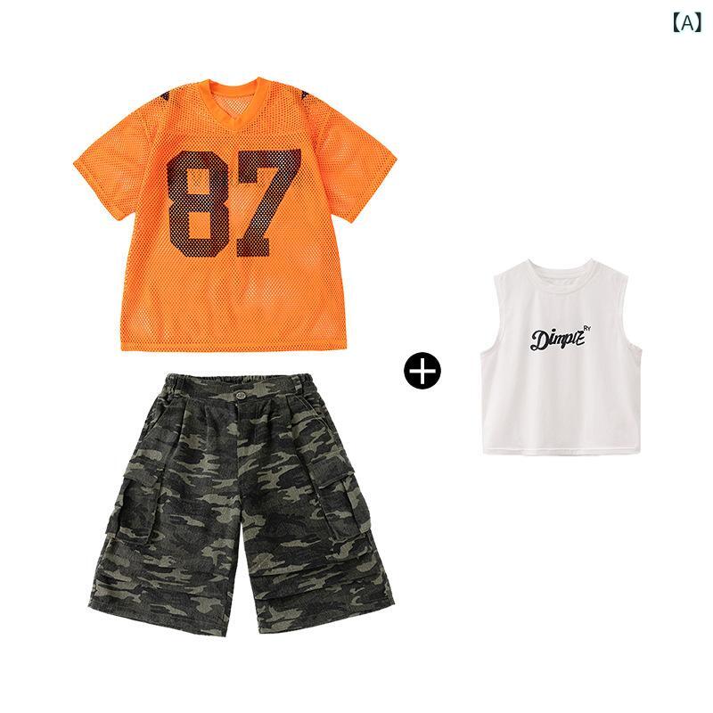 キッズ ダンス衣装 セット 男の子 女の子 ヒップホップ ストリートダンス 演出服 ...