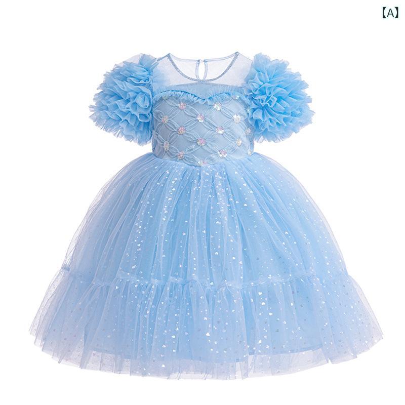・カテゴリ: 子供用ワンピース・スタイル: プリンセス・主な素材: 綿85%・袖丈: 半袖・柄: 無地、カートゥーン調、花柄・サイズ展開: 100、110、120、130、140・対象性別: 女の子・対象年齢: 3-8歳・裏地: 綿85%・スカートスタイル: プリンセススカート