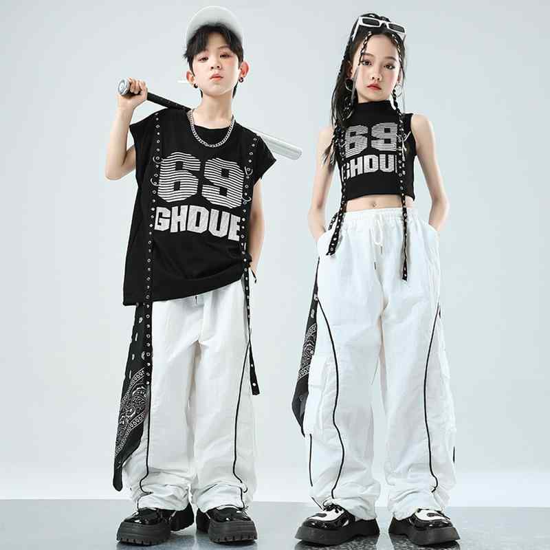 ・カテゴリ: 子供ダンス服・性別: ユニセックス・ダンスタイプ: ストリートダンス・カラー展開: 袖なしメンズ、白反射ワークパンツ+黒スカーフ、袖なしメンズ+白反射ワークパンツ、袖なしメンズ+白反射ワークパンツ+黒スカーフ・身長: 110cm,120cm,130cm,140cm,150cm,160cm,170cm,180cm