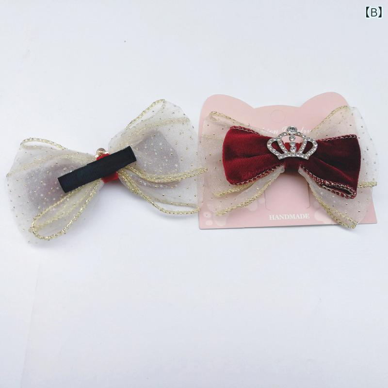 narukiのベビー 女の子 ヘアバンド 蝴蝶結 リボン かわいい 髪飾り 発夹 柔らかい チュール 素材 プリンセス 風 冠 飾り 0-3歳 幼児 子供用 通年 普段使い 軽量 伸縮性｜アングル2