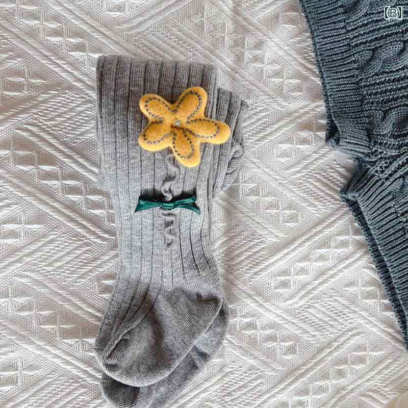 ベビー女の子 レギンス 連体袜 春秋 子供用 ストッキング 精梳綿 コットン 立体小...