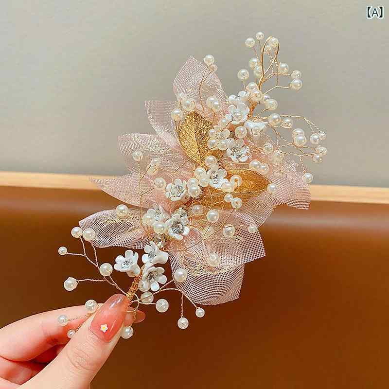 ヘアアクセサリー キッズ 女の子 ヘアピン 髪飾り フォーマル 高級感 羽根 花 コサ...