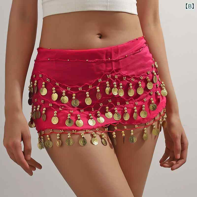 ダンス 腰スカート ベリーダンス 腰封 インドダンス 腰巾 三層 シフォン 腰帯 ヒッ...