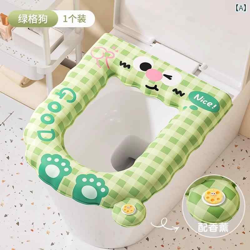 トイレ クッション 四季通用 防水 座クッション トイレットシート 粘着式 家用 浴...
