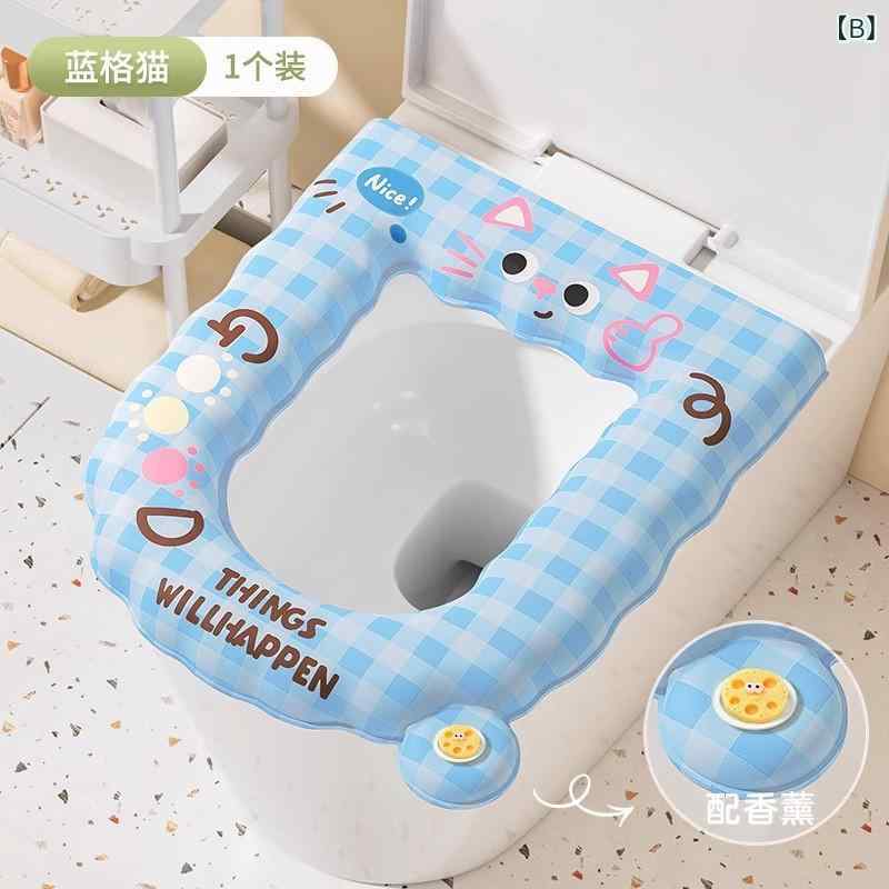 トイレ クッション 四季通用 防水 座クッション トイレットシート 粘着式 家用 浴...