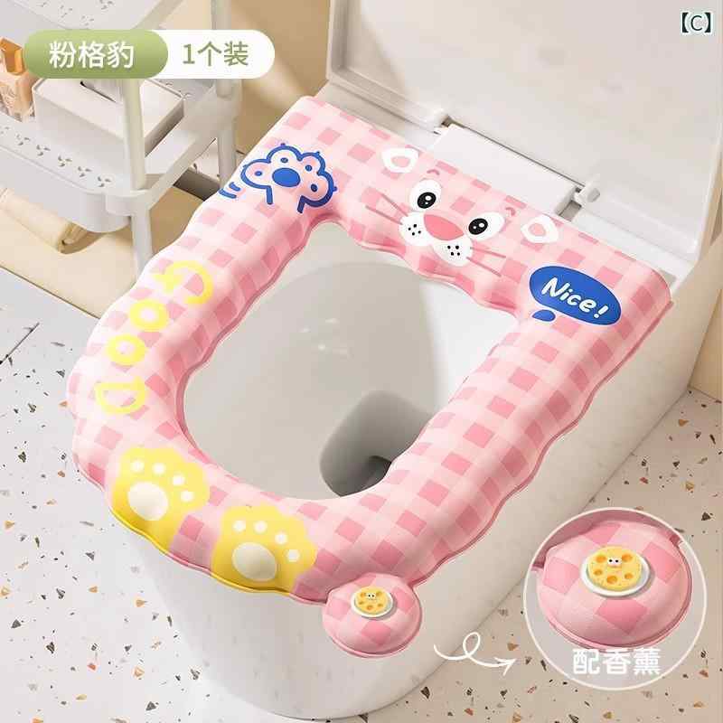 トイレ クッション 四季通用 防水 座クッション トイレットシート 粘着式 家用 浴...