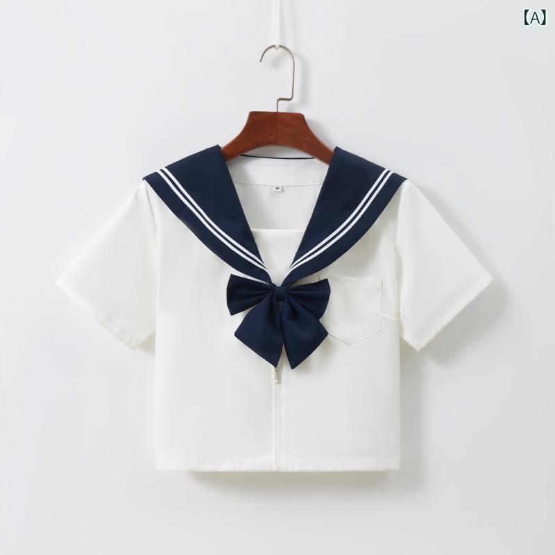 ・カテゴリ: Tシャツ、セーラー服、プリーツスカート・主な素材: ポリエステル、オーガニックコットン・素材比率: ポリエステル70%〜80%、オーガニックコットン30%以下・スタイル: 日韓カジュアル、和風、フェミニン・デザイン特徴: 3D立体デザイン・仕様: セーラータイ付属・袖丈: 半袖、長袖・スカート丈: ミニ丈、ミディアム丈、ロング丈、マキシ丈・カラー展開: 半袖トップス、長袖トップス、半袖トップス・スカートセット、長袖トップス・スカートセット、スカート（43cm）、スカート（36cm）、スカート（39cm）、スカート（42cm）、ミディアムスカート（65cm）、ロングスカート（75cm）、マキシスカート（80cm）・サイズ展開: S、M、L、XL、XXL、XXXL