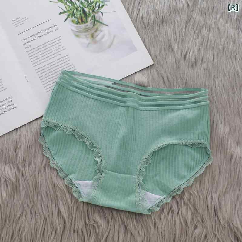 narukiのレディース パンティ 純棉 中腰 大きいサイズ 三角パンツ 通気性性 ロングステイ 花柄レース 切り替え 綿素材 少女向け かわいい ホワイト グリーン オレンジ パープル ピンク イエロー グレー ブラック｜アングル2
