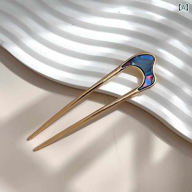 ・カテゴリ: 頭飾・スタイル: シンプル・主な素材: 金属・形状: U字型・加工: メッキ・カラー展開: 異形墨緑、異形白、異形ピンク、白、グレー、ピンク、金、銀・流行要素: ヘアアクセ