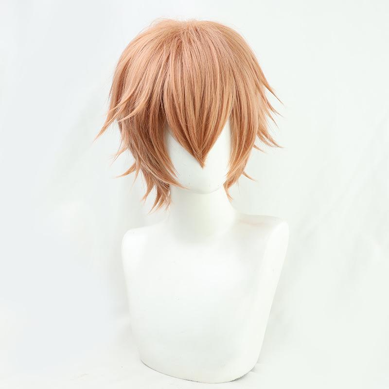 ウィッグ メンズ ショート カラフル アニメ コスプレ 原宿風 カール 耐熱 ネット付...