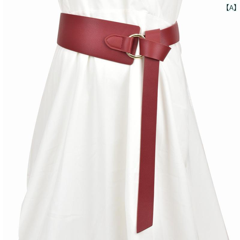 ベルト レディース 太め コルセットベルト 太ベルト PUレザー サッシュベルト リボ...