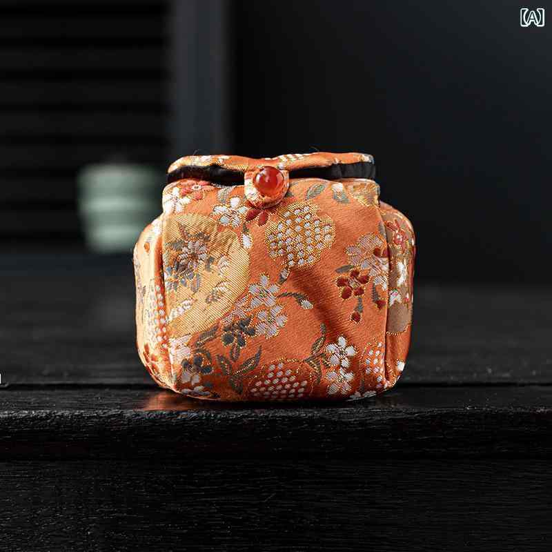 収納バッグ アウトドア 旅行 茶器ケース 茶道具 織物 撥水 巾着 持ち運び便利 コン...