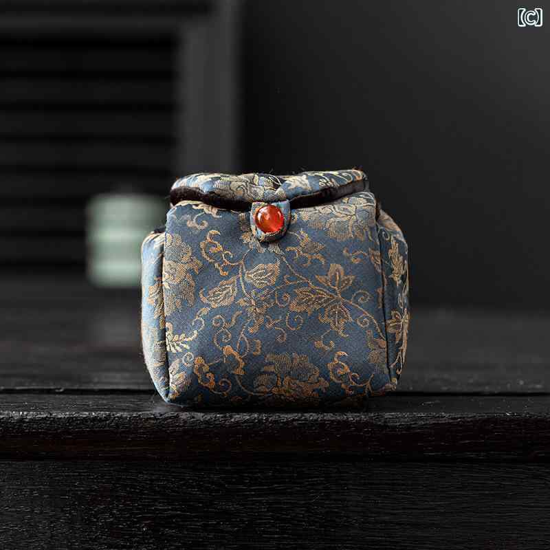 収納バッグ アウトドア 旅行 茶器ケース 茶道具 織物 撥水 巾着 持ち運び便利 コン...